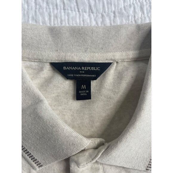 Banana Republic 1/4 Button Down Short Sleeve Shirts SZ M Lot/2 Black & Cream - Picture 3 of 12